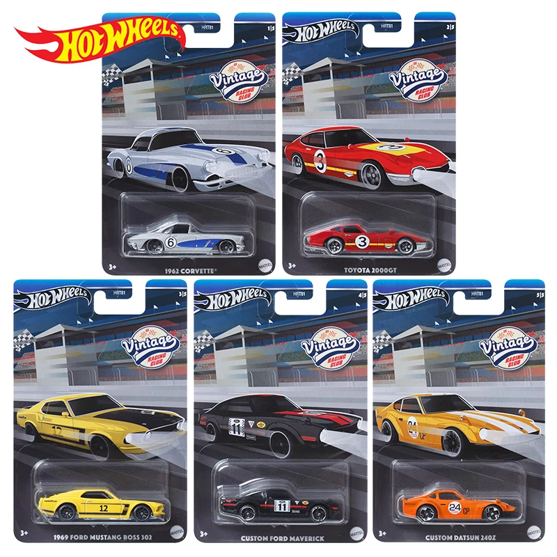 Hot Wheels Cars Vintage Racing Club TOYOTA 2000GT 1969 FORD MUSTANG BOSS 1/64 Metal Die-cast Model Collection Toy Vehicles HRT81