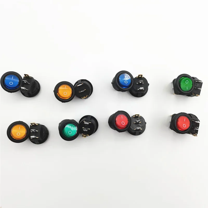 KCD1 20mm Led Switch 20A 12V Light Power Switch Car Button Lights ON/OFF 3pin Round Rocker Switch