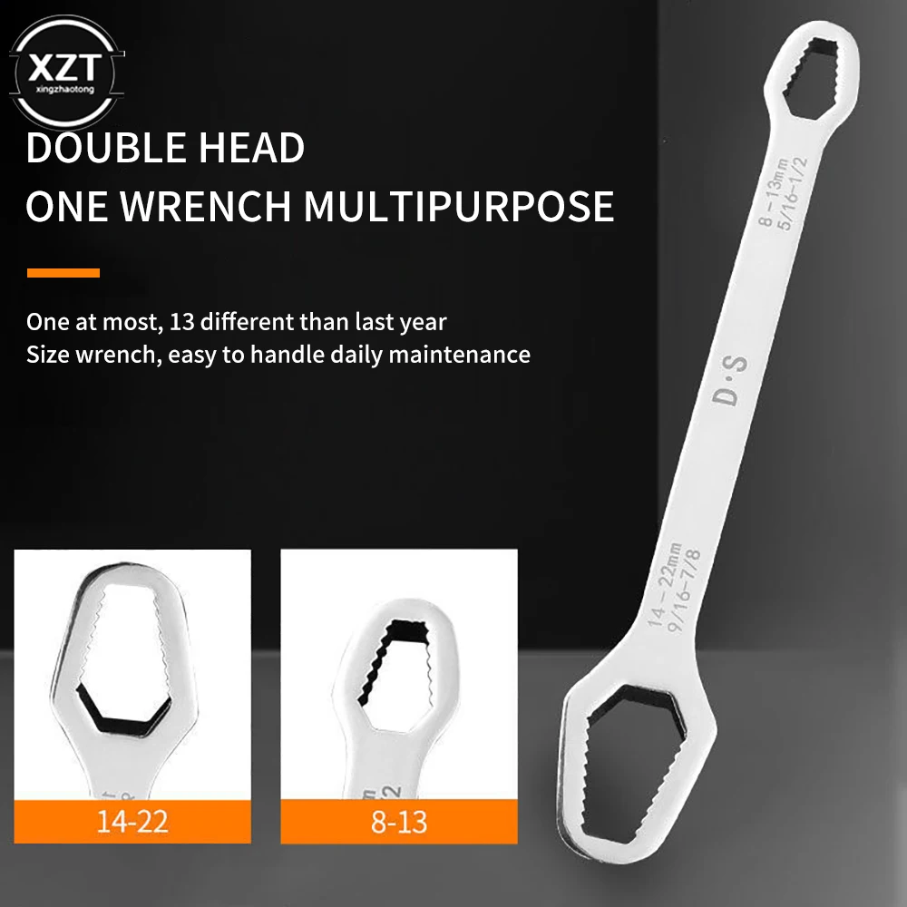 8-22mm Universal Torx Wrench Board Adjustable Double-head Torx Spanner Self-tightening Glasses Wrench Multifunctional Hand Tools