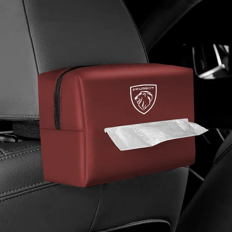 Car Seat Backrest Tissue Box Back Hanging Type Suitable For Peugeot 206 307 308 3008 207 208 407 508 2008 408 4008 Rifter 5008