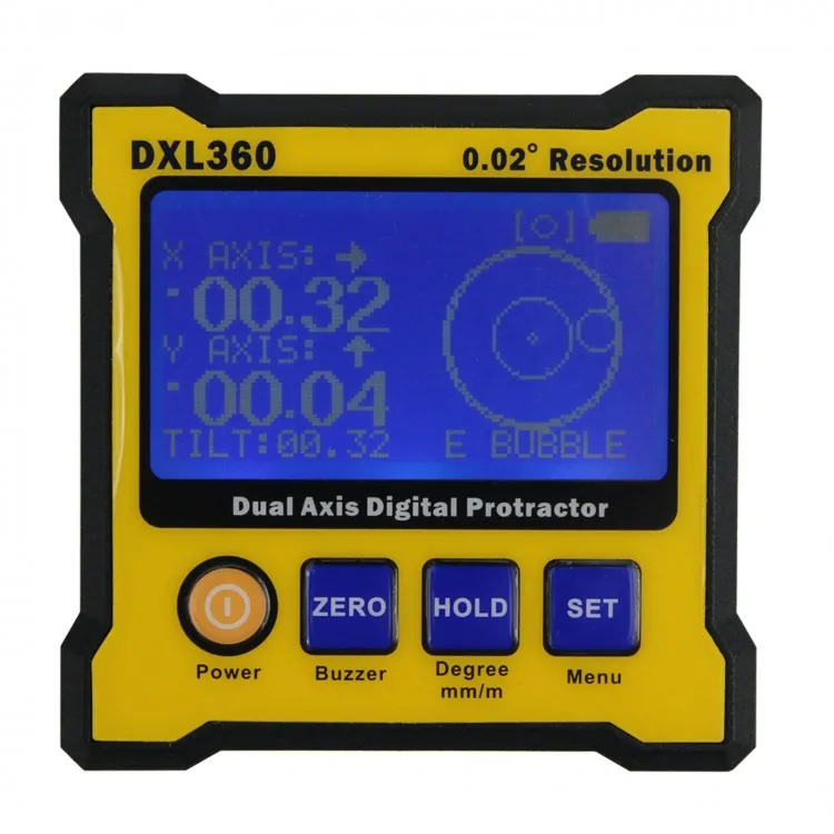 DXL360/DXL360S Magnetic Mini Inclinometer Angle Finder Resolution Dual Axis Digital Angle Protractor