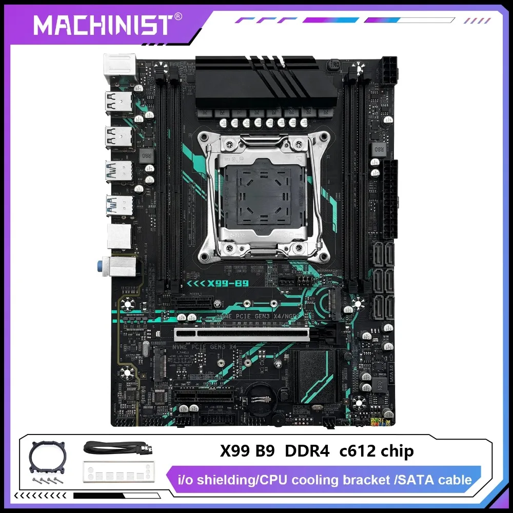 MACHINIST X99 B9 اللوحة LGA 2011-3 وحدة المعالجة المركزية مع NVME NGFF M.2 دعم 4 قنوات X99 C612 رقاقة DDR4 RAM SATA3.0 USB3.0