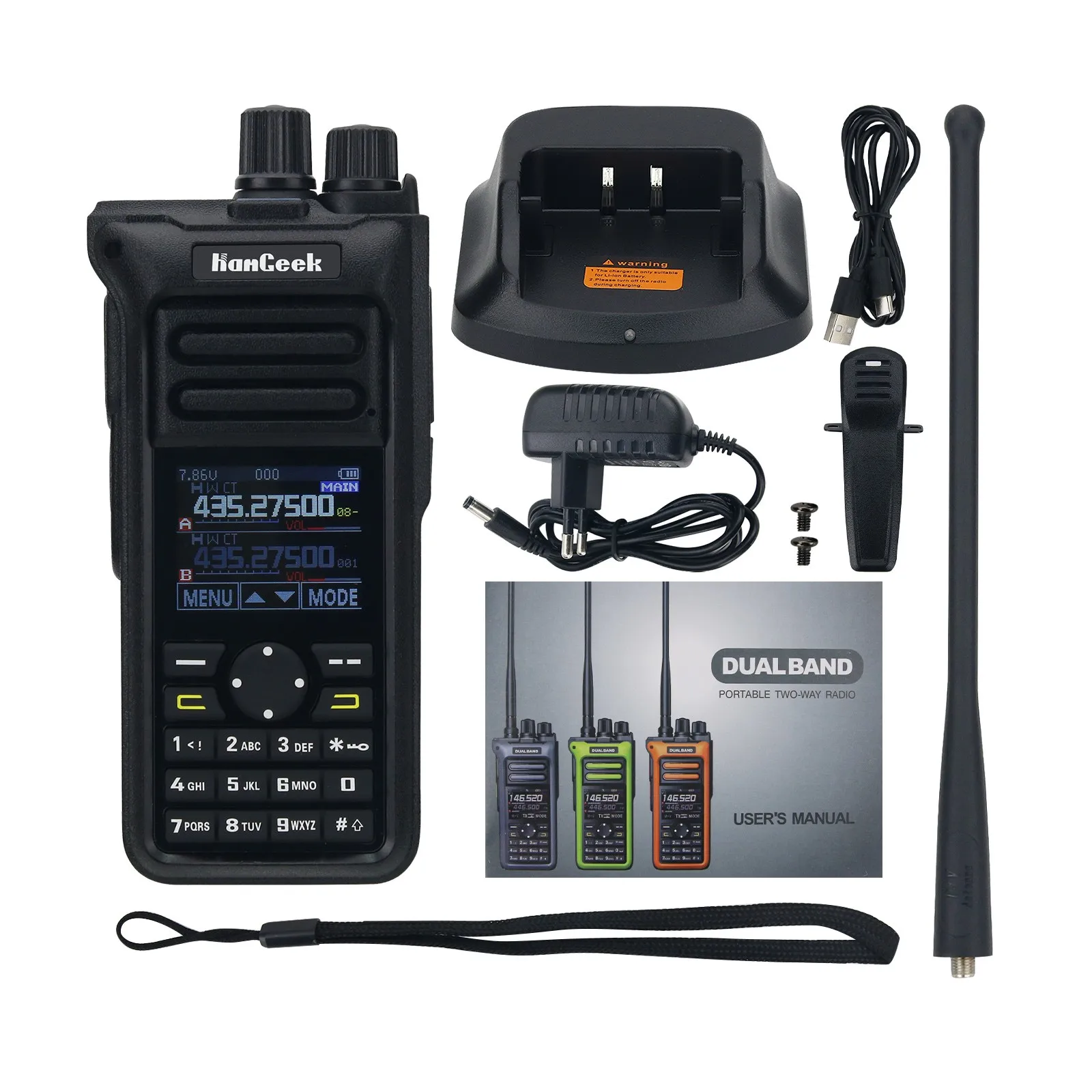 

HAMGEEK GT-10 15W Walkie Talkie UHF VHF Marine Radio FM AM Radio Receiver (Black) for Road Trips