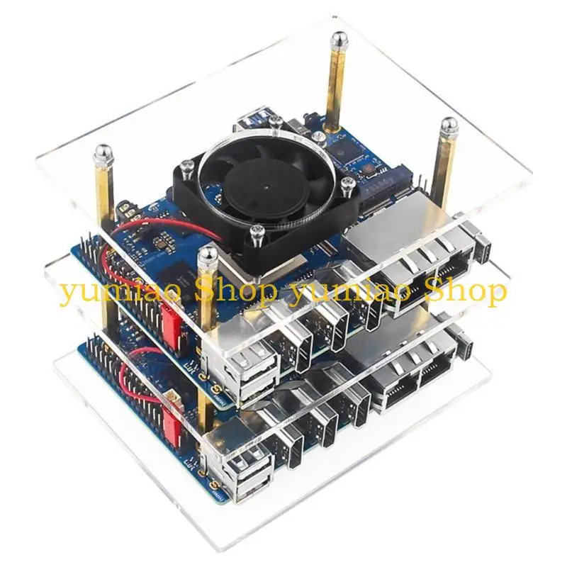 587B Transparent Shell Cover for OrangePi 5 Case Acrylic Enclouse Clear Box Multiple Layer (Optional)