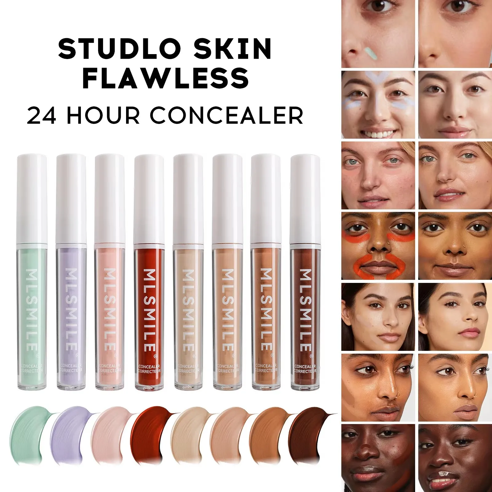 

8 Colors Face Concealer Oil Control Long-lasting Moisturizing Liquid Concealer Covering Dark Circles Foundation Cream Makeup