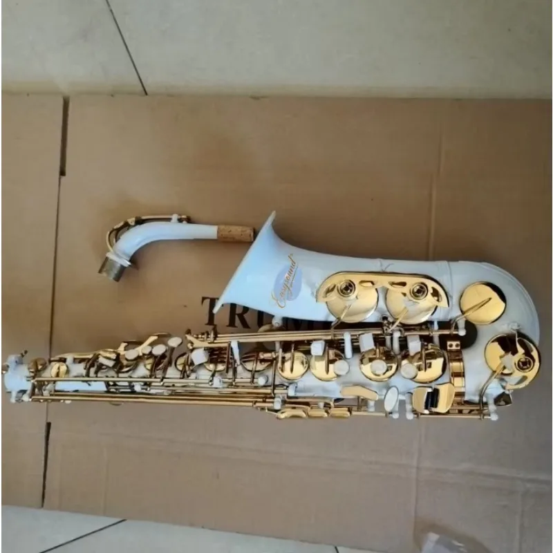 Alto Eb Saxophone Gold Keys White Lacquer Professional E Flat Alto SAX For Beginners Students