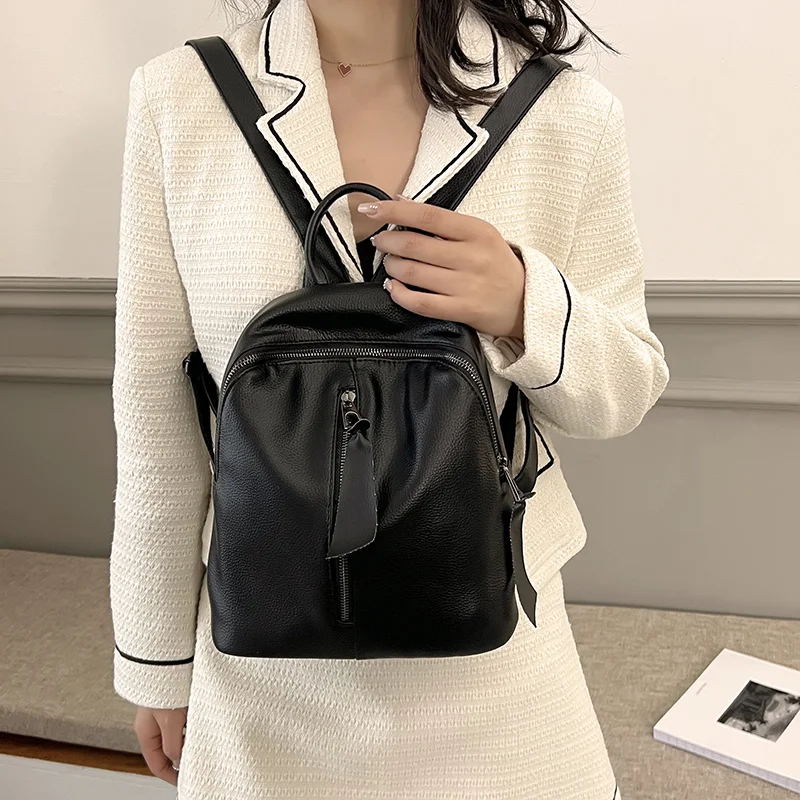 Vintage Women Backpack School Bags For Teenagers Girls Brand Designer soft PU Leather Backpacks small female bagpack Mochila