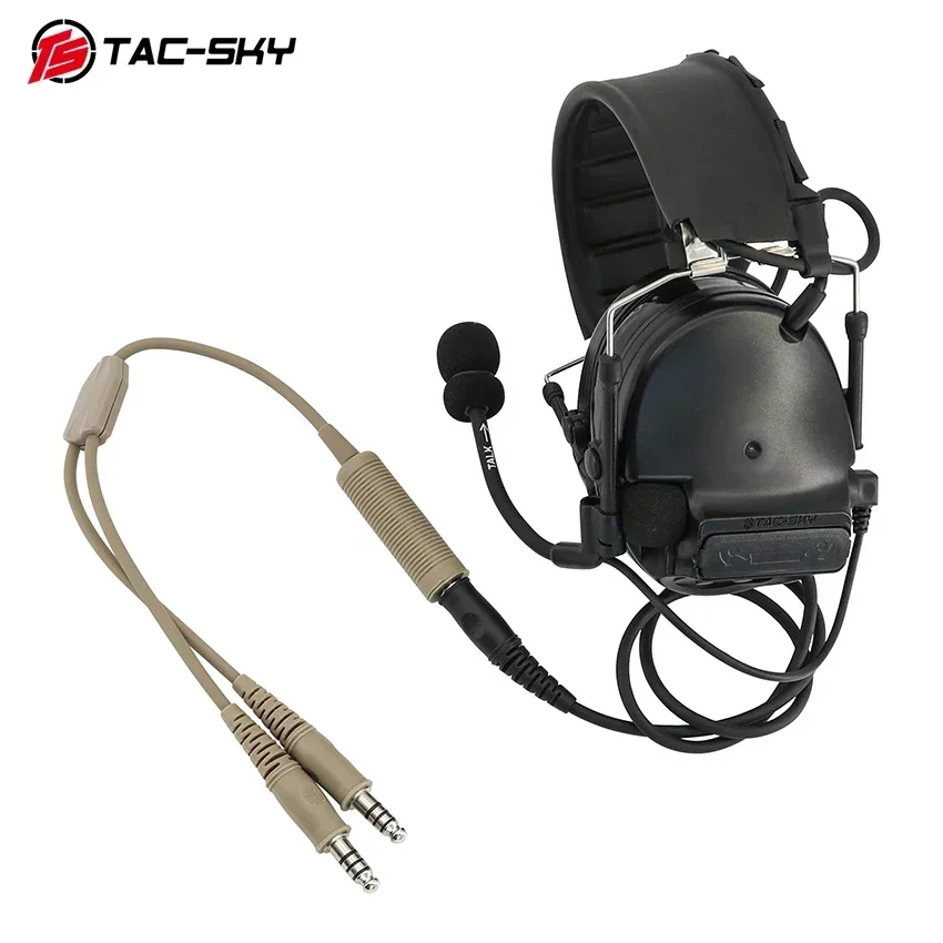 Tactical Headset Adapter Single Pass to Dual Pass Cable Compatible with COMTA SORDIN Tactical Hunting Shooting Headset