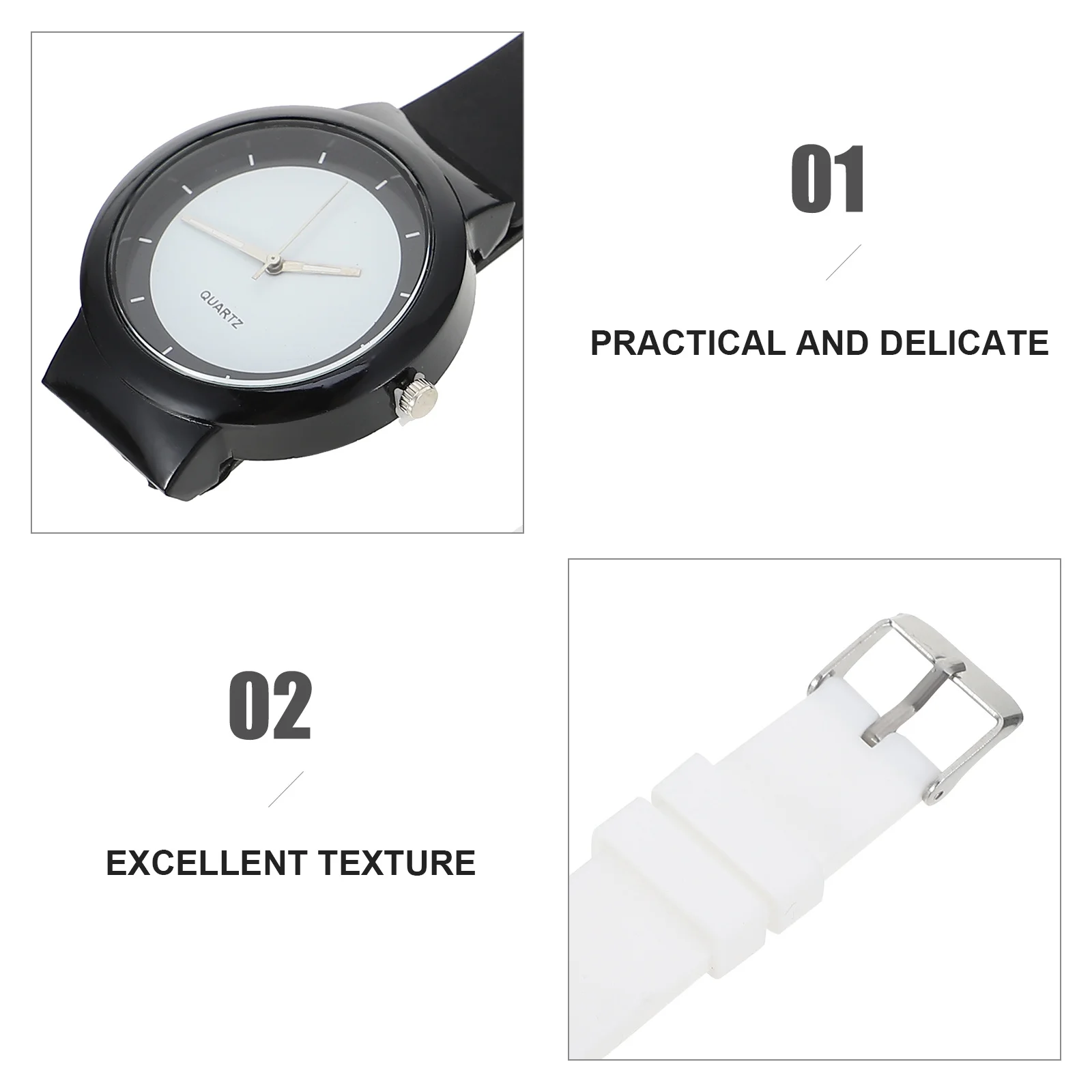 قطعتان من الساعات الخارجية للنساء، ساعة كوارتز عصرية بسيطة، ساعة يد كاجوال مريحة لقضاء عطلة الحفلات #2
