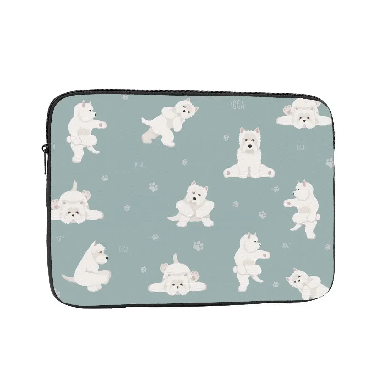 Zipper Laptop Notebook Sleeve Cover Bag Yoga Dogs Poses West Highland White Terrier Computer Sleeve Case 17