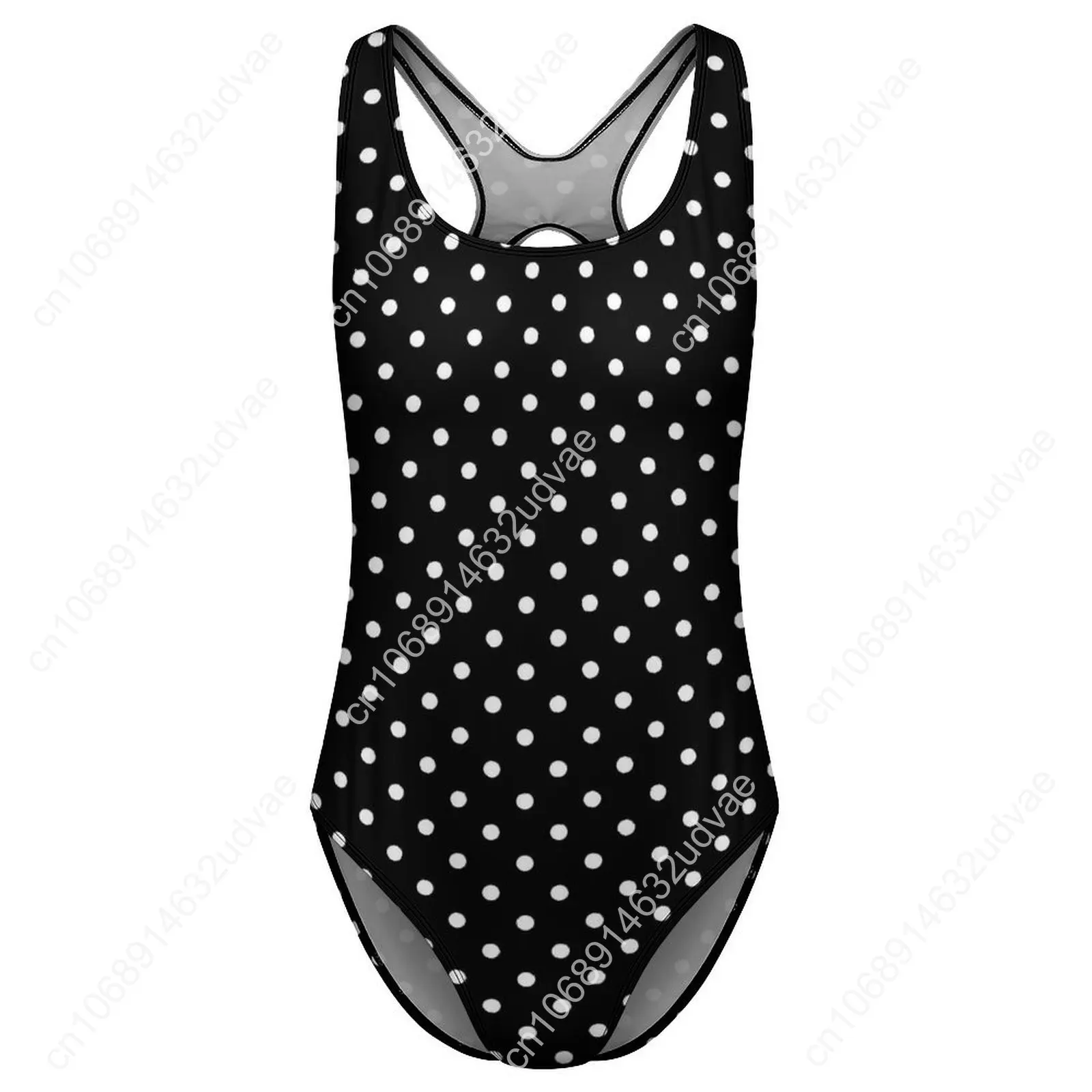 Traje de baño de lunares blanco Traje de baño push up blanco y negro Trajes de baño de surf de una pieza Trajes de baño Ropa de playa gráfica sexy