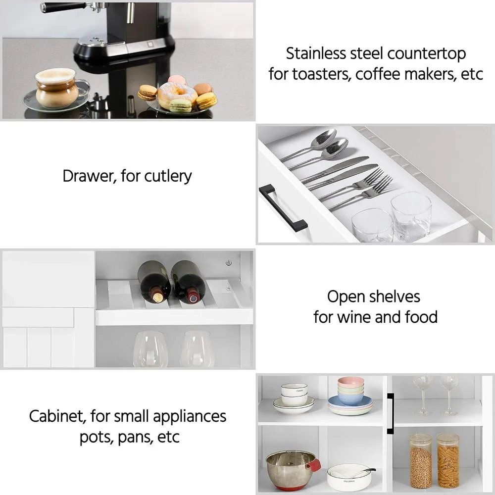 المطبخ جزيرة عربة الفولاذ المقاوم للصدأ العلوي المتداول خزانة درج النبيذ الرف رف توابل S #5