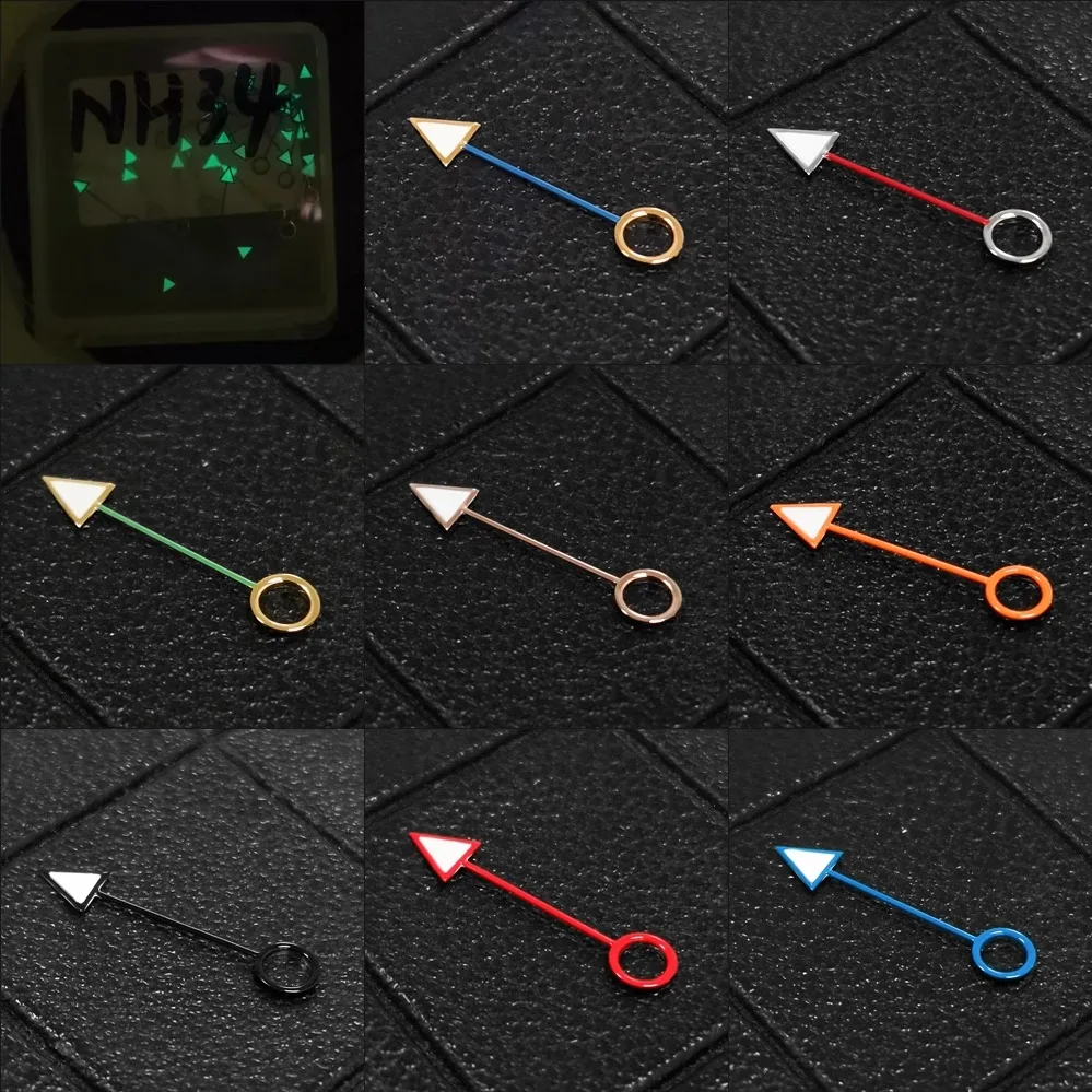 Modified watch hands, GMT hands, alarm needles, green luminous adaptation to NH34 movement, can be used with in-store NH35 hands