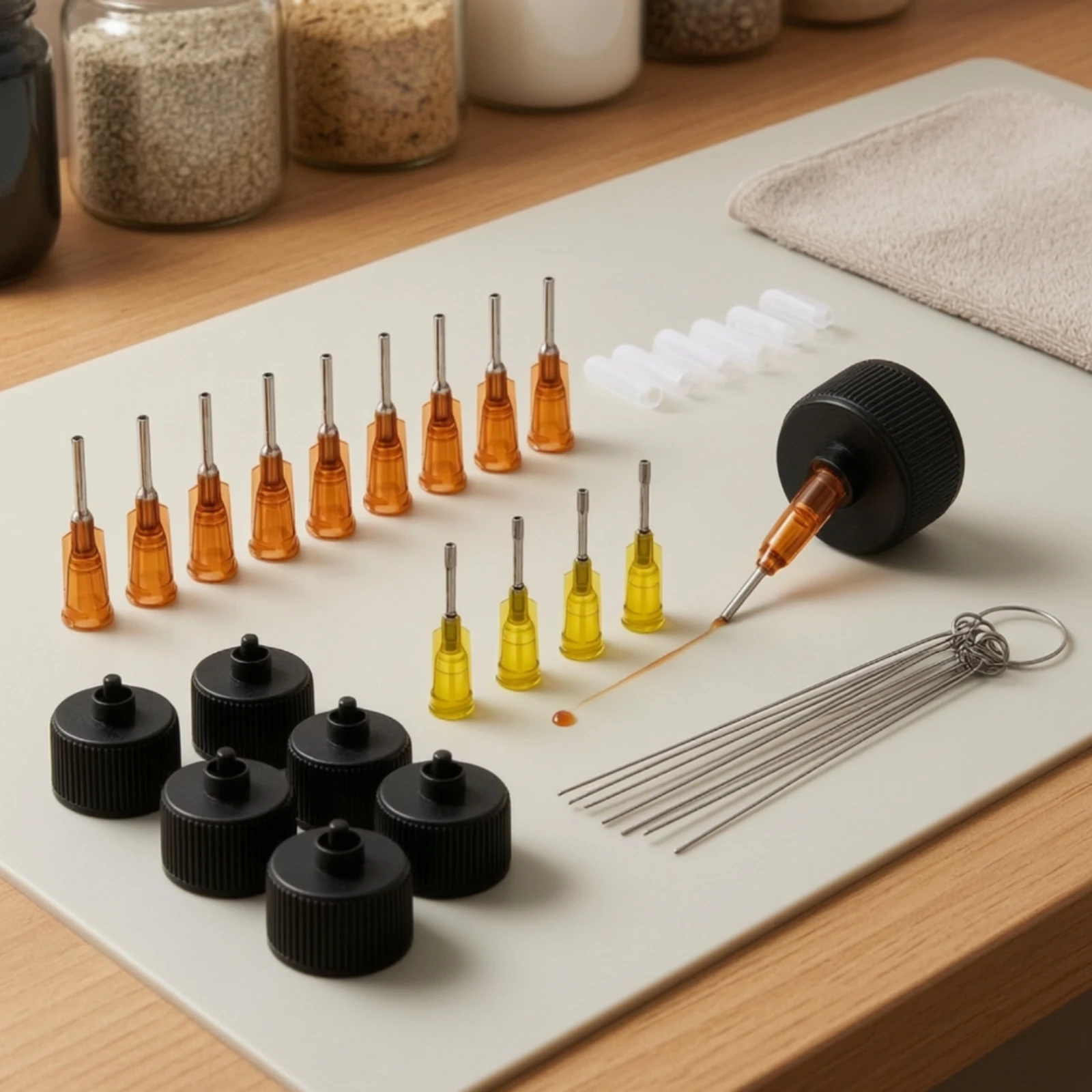 Dispensing Adapter Nozzle Kit Ribbed Bottle Nozzle with Needle Tips Spray Bottle Attachment Universal Fit Sprayer Smooth