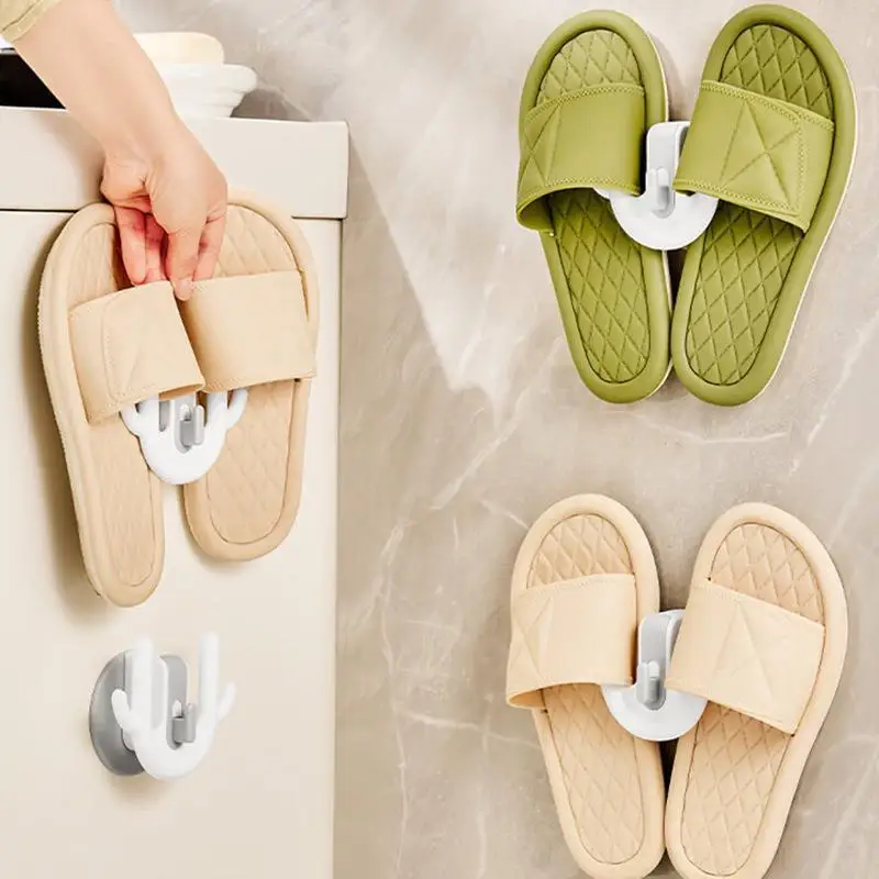 Bathroom Slipper Rack Toilet Hole-free Wall-mounted Sandals Storage Rack Household Shoes Behind The Door Organizing Shelf