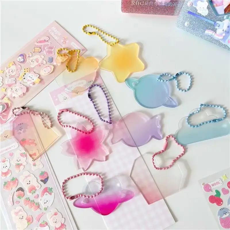MINKYS ใหม่10Pcs Kawaii Heart Shape สติกเกอร์สร้อยคอจิวเวลรี่กรอบรูป Gucca อะคริลิคแผ่น Star ไล่จี้เครื่องเขียน