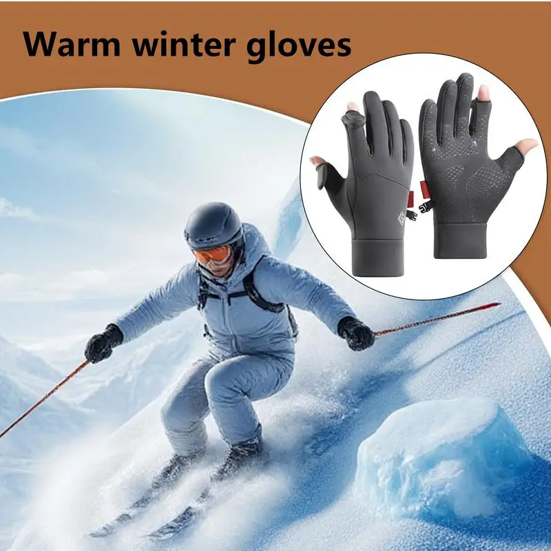 Hiking Gloves Windproof Riding Gloves With Touchscreen Design Unisex Mittens Winter Supplies Running Gear For Cold Weather