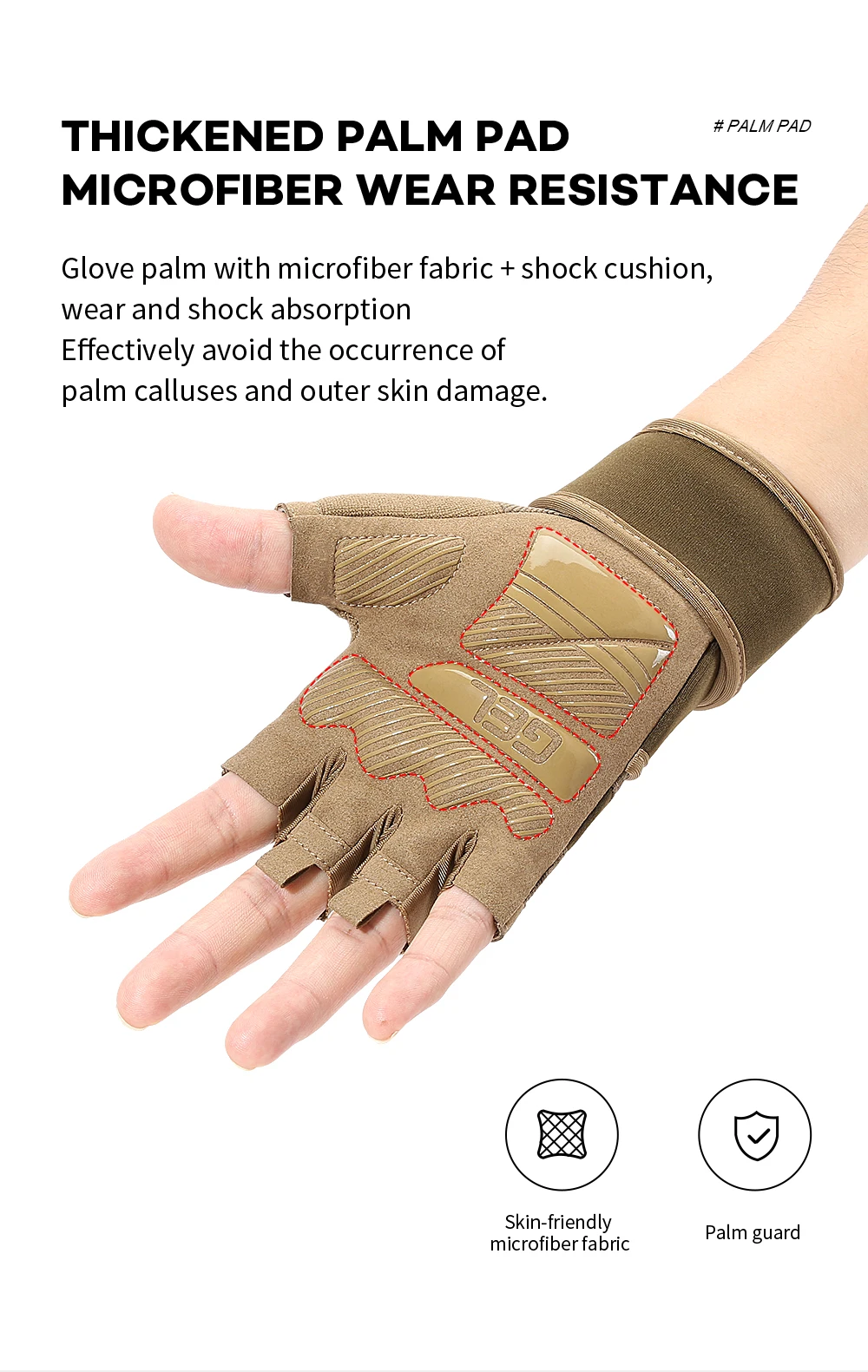 Radfahrhandschuhe Halbfinger Fitness-Handschuhe für Gewichtheben und Hanteltraining Rutschfeste Trainingshandschuhe für Crossfit und Übungen – Detail 6