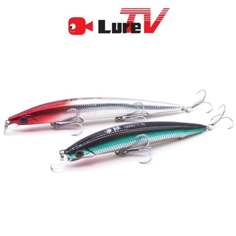 LURETV Blue Flag Fish Bend Waist Shallow Drawing Stop Mino Slow Sinking Suspension False Bait Freshwater Far Investment #1