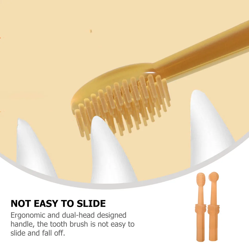 

1 Set Silicone Dual-Head Pet Toothbrush Kit For Dogs Oral Cleaning Portable Lightweight Grooming Tool For Small Large Puppy