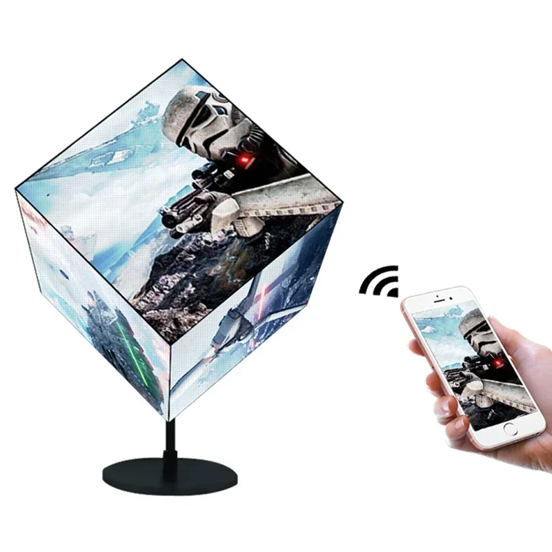 2025/4g Wifi Control Oem Odm Wall Mounted 360 Degree Shop Advertising Indoor Outdoor P2.5 3d Video Magic Cube Led Display Sc