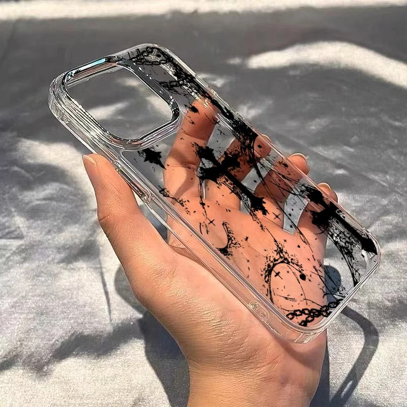 Funda transparente suave con diseño gótico oscuro de cruz para iPhone 17, 16e, 16, 15, 14, 13, 12, 11 Pro Max, X, XS, XR, 8, 7 Air, Plus 4