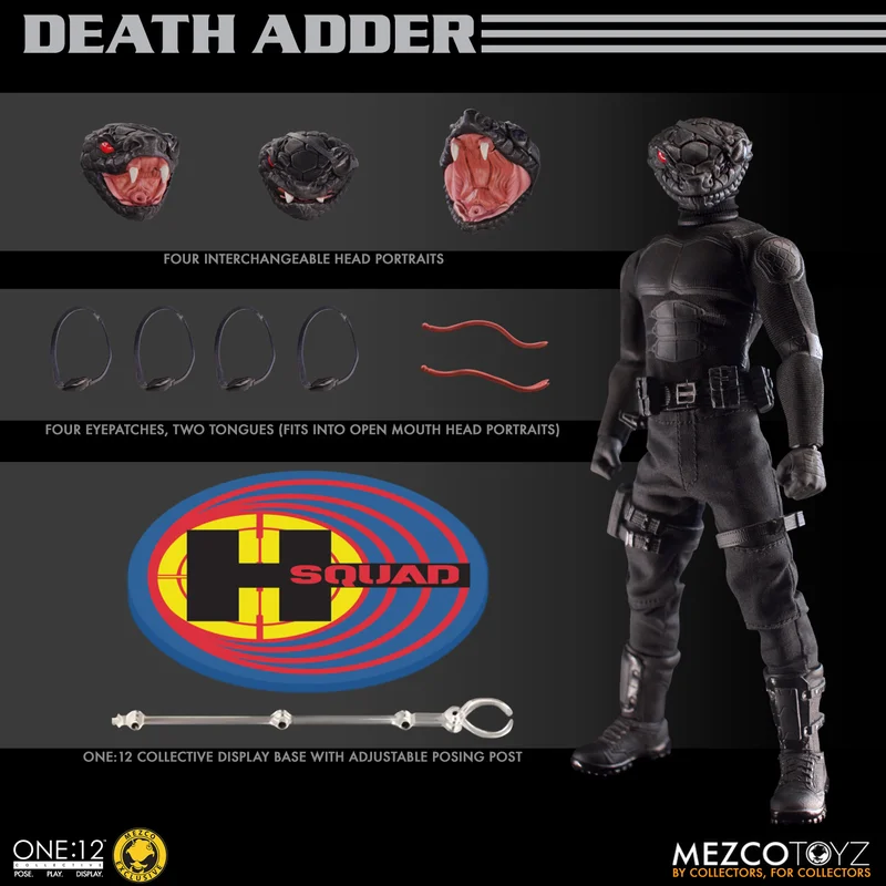 Em estoque 100% original mezco um: 12 coletivo rumble sociedade death adder figuras exclusivas coleção de ação modelo brinquedos