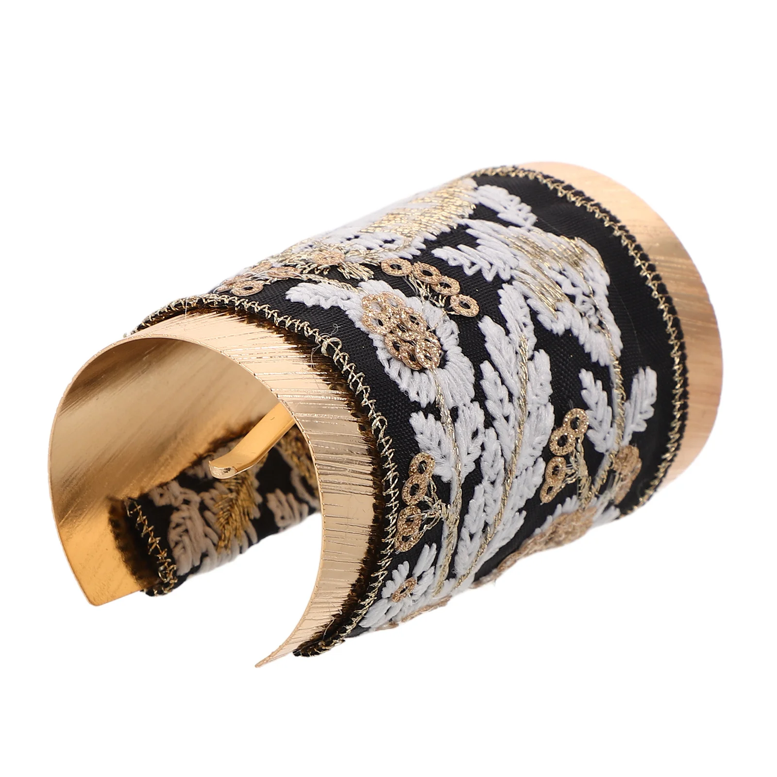

Elegant Embroidered Metal Ponytail Cuff Hair Accessories for Women Weddings Special Occasions Long Hair Decorative Jewelry