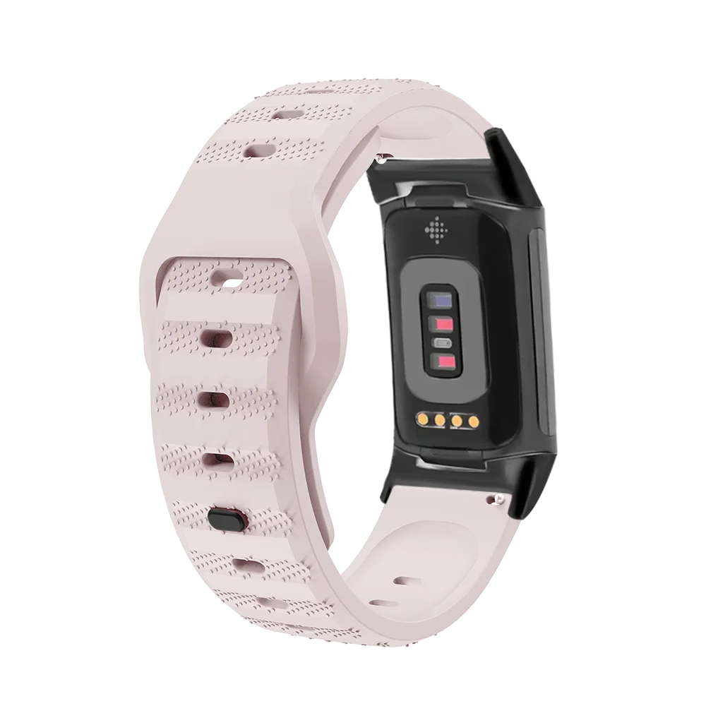 

Silicone Watch Strap for Fitbit Charge3 4 5 Rice Grain Style Quick Release Lightweight Waterproof Smart Watch Band Men Women