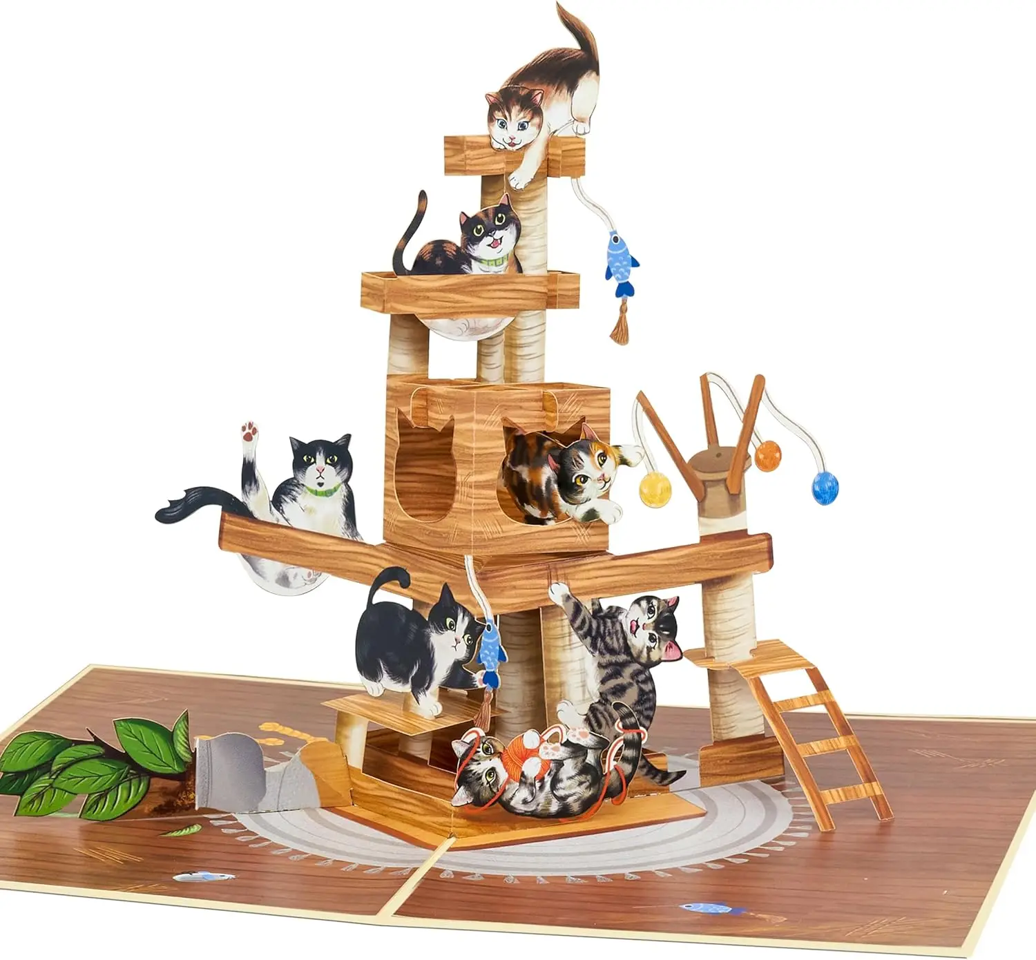 

Открытка Cat Tree Up, забавные кошки, 3D-открытка, подарки на день рождения, День святого Валентина, День матери