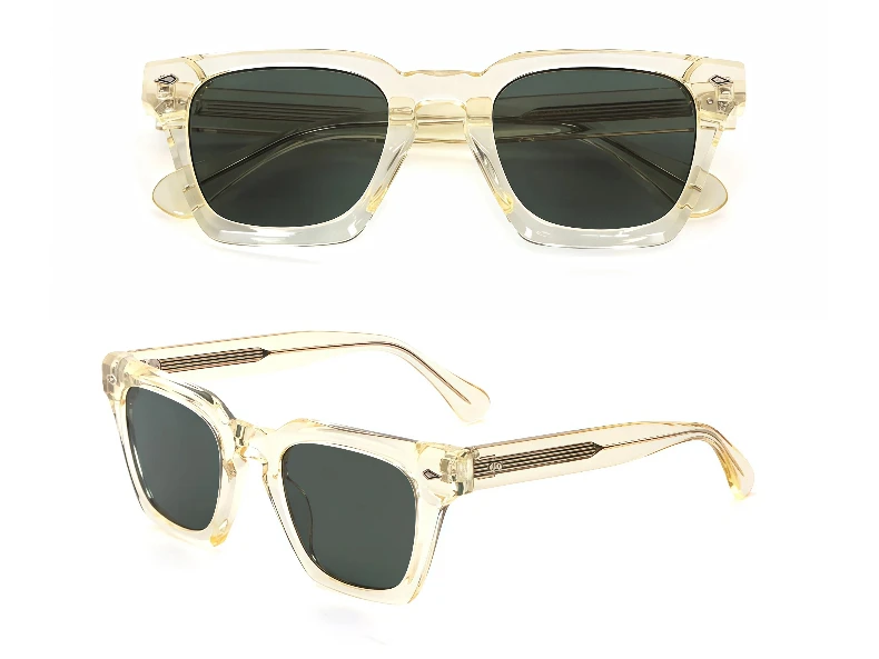 LumoGaze Retro-Sonnenbrille mit dickem Rahmen, rechteckig, UV400-Schutz für Damen, trendige Retro-Sonnenbrille aus hochwertigem Acetatfaser für Herren – Detail 22