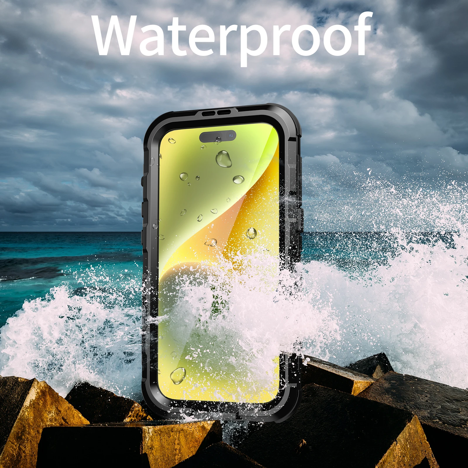 

Metal Magnetic Waterproof Armor 360 Full Protect Cover For Phone 15 Pro Max Plus 5G Phone Case aluminum alloy Shockproof fundas