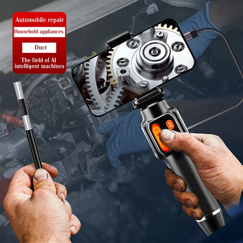 Imagen 2 del producto Cámara endoscópica con rotación de 360 grados, lente de 6mm, cámara boroscopio de inspección articulada HD IP67 para coche automotriz, IOS y Android