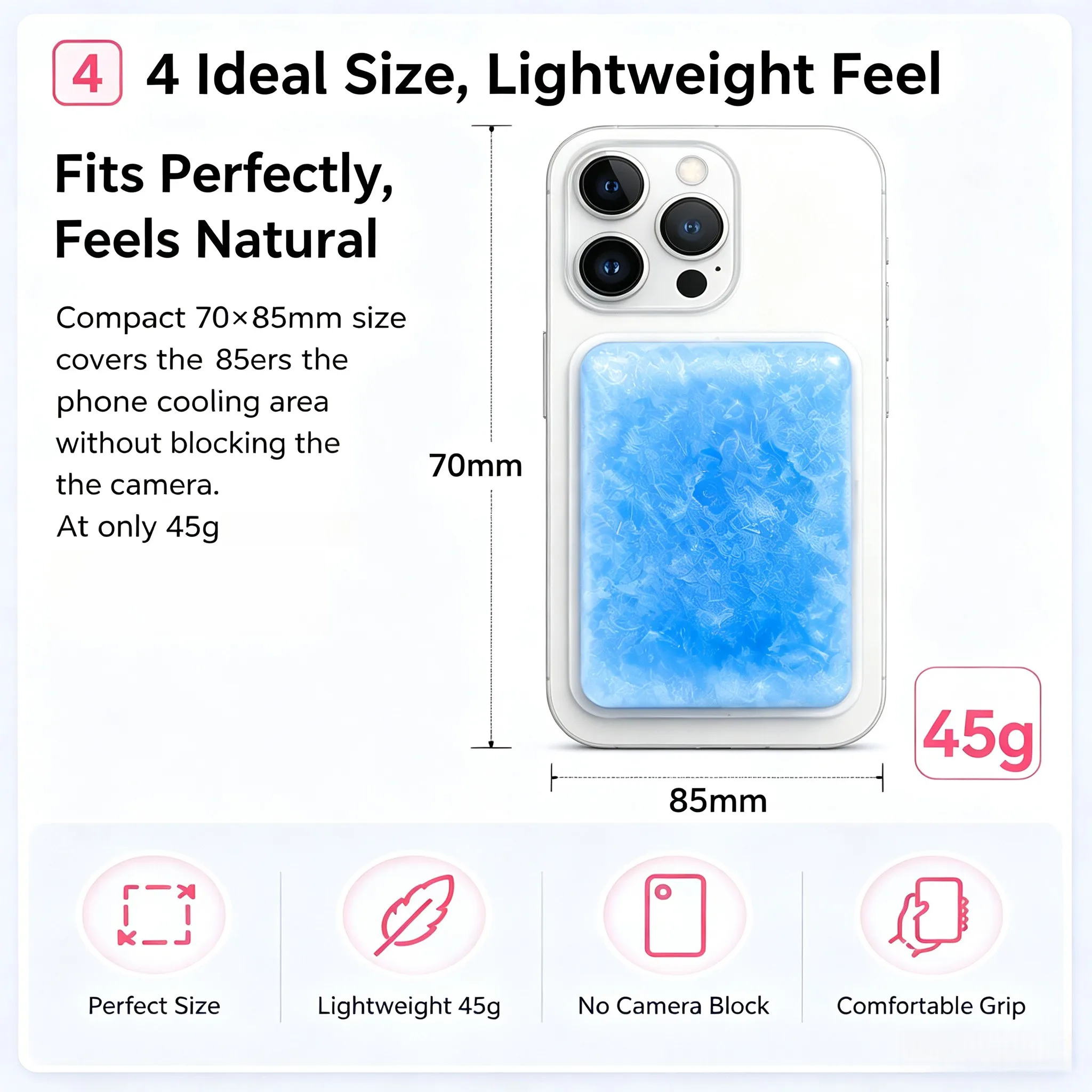 Overheating Solution Phone Cooler Sticker Wear Resistant Material 28C Constant Temperature 10 Minute Quick Freeze