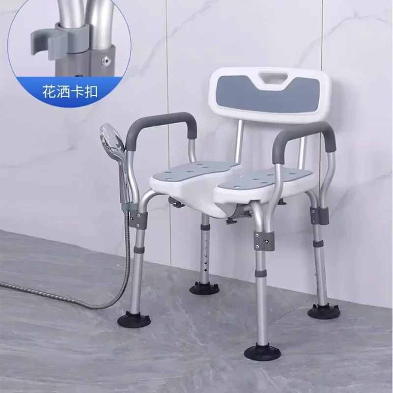 Non Slip Bath Shower Chair for Adults Elderly Stroke Patients with Hemiplegia Safety Bathtub Bench Adjustable Height