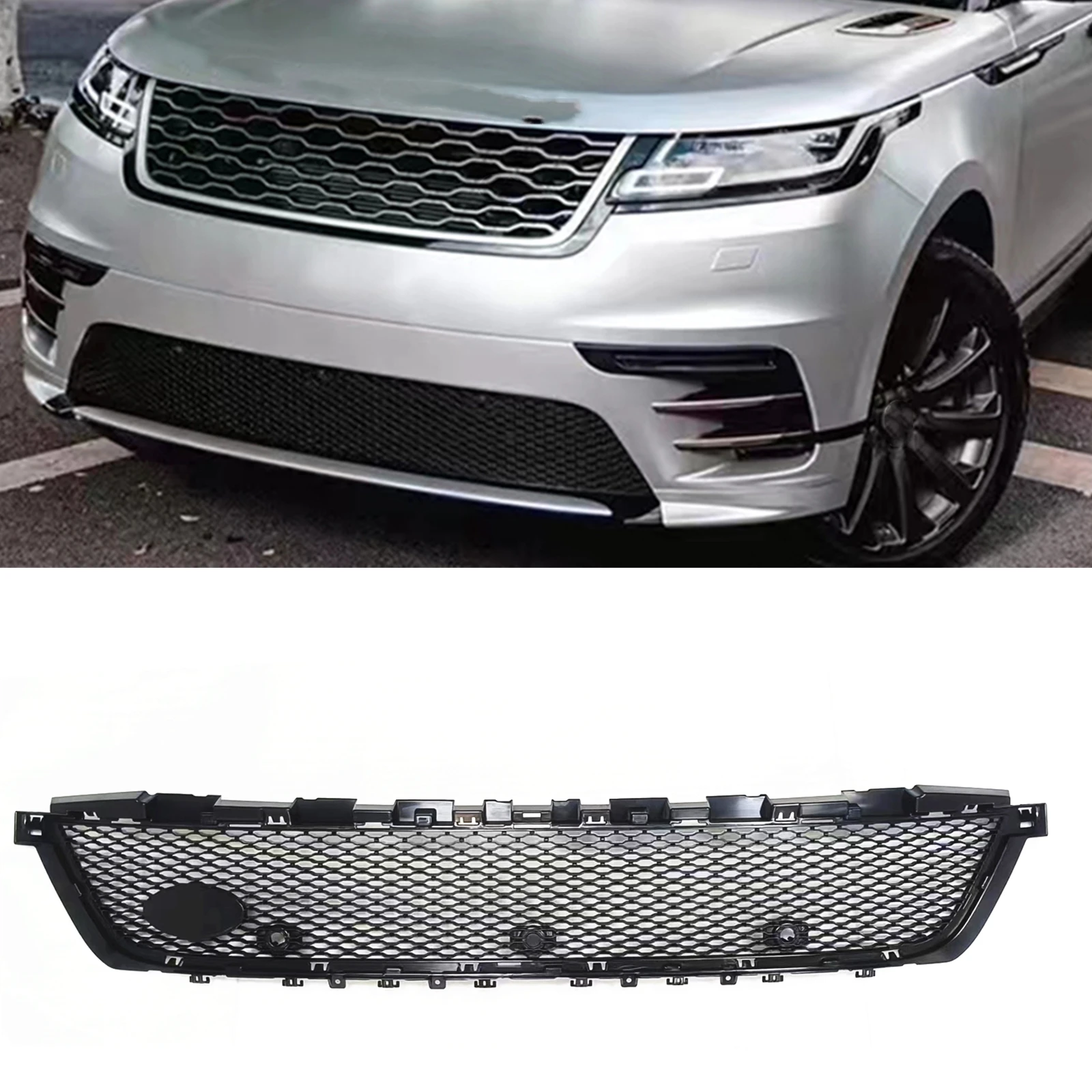 

For Land Rover Range Rover Velar L560 2017-2023 LR157793 Car Front Grille Lower Bumper Hood Mesh Grill Cover Grid Kit