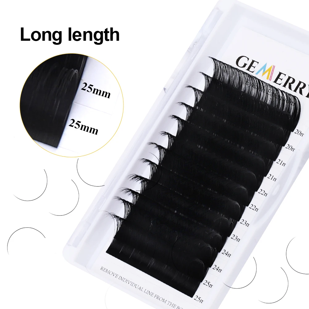 25mm Individual Extension Eyelashes Natural Soft Volume Lashes Faux Mink Classic Lashes Handmade Korea Silk Mink Lash Supplies