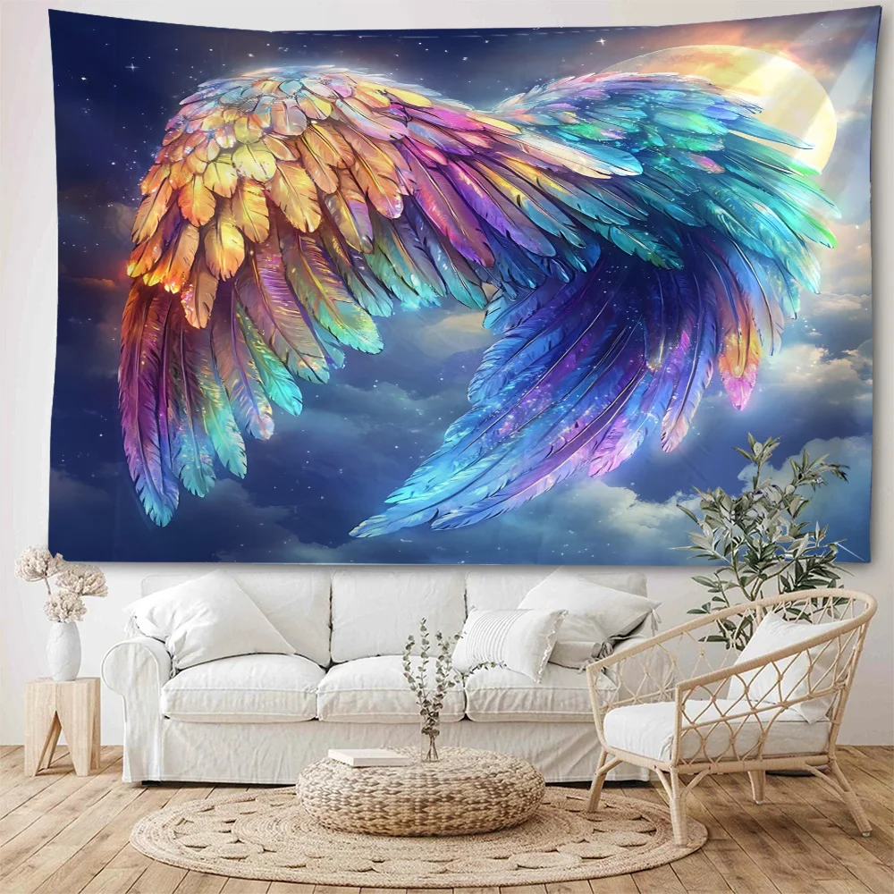 Angel Wings Feather Wings Background Decorative Tapestry Home Children's Room Background Wall Decorative Tapestry