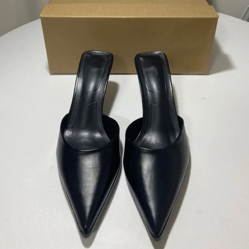 Casual Women Sandals Fashion Pointed Toe Shallow High Heel Ladies Mules Shoes Large Size Summer Stiletto Party Dress Sandalias