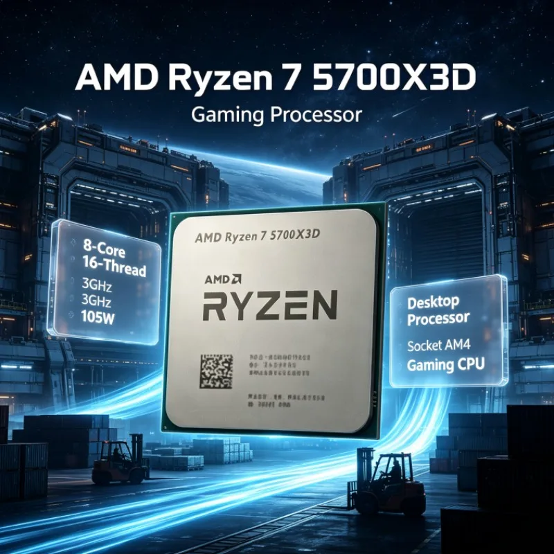 AMD R7 5700X3D Ryzen 7 Processor 8 Cores 16 Threads 3.0GHz Up to 4.1GHz 105W Socket AM4 DDR4 Desktop