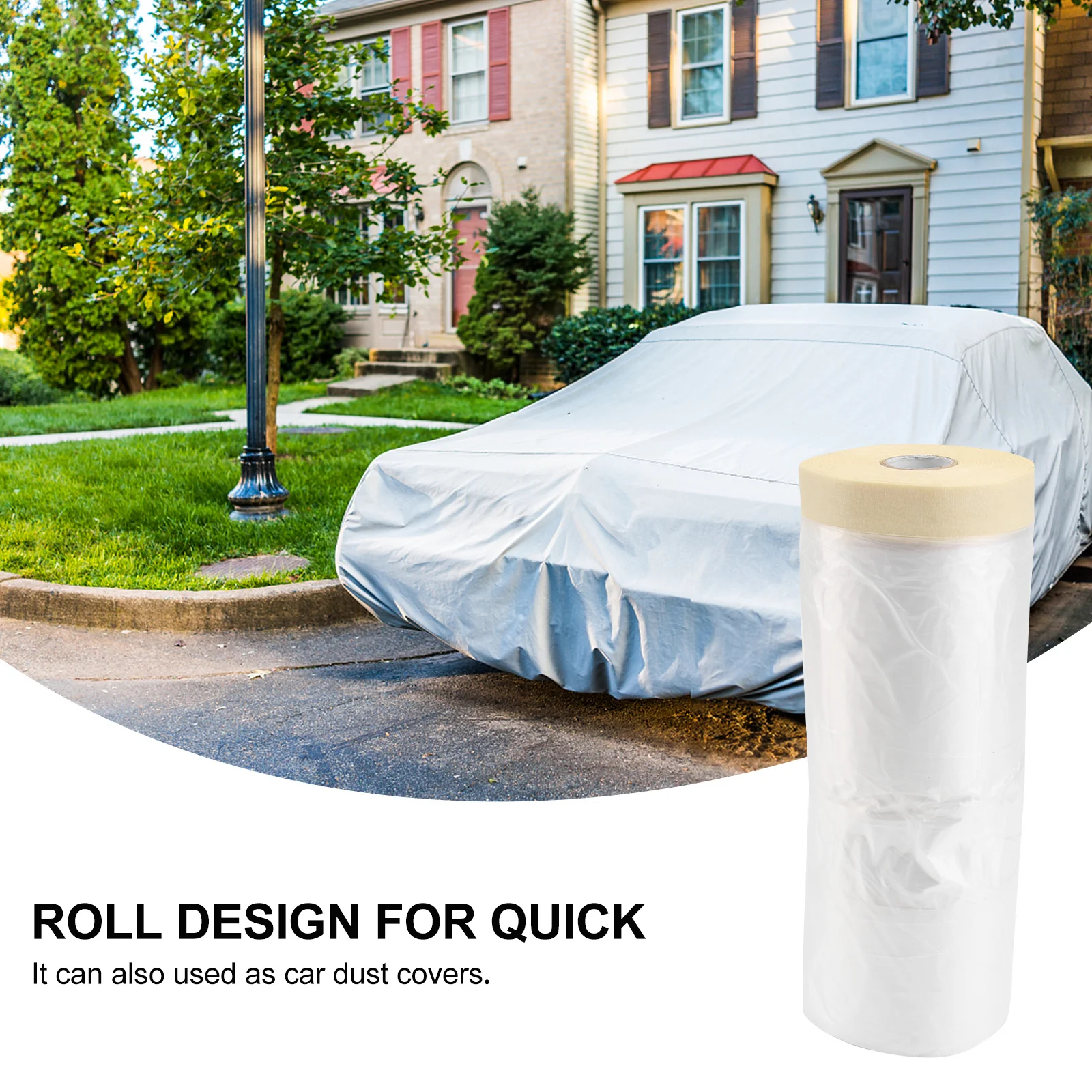 

1Pcs Masking Film Spray Painting Film Waterproof Sunproof Smooth Strong Stretch Durable Paint Building Protect Cover Car