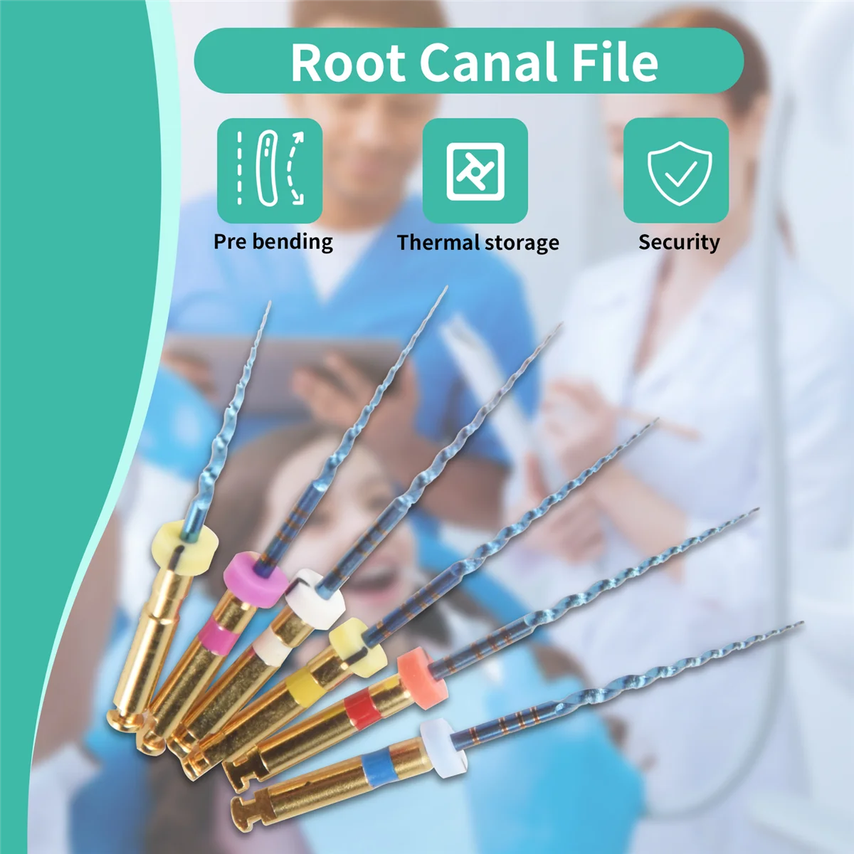 Supernew  6Pcs Dental Endodontic Engine Use NiTi Rotary Heat Activated Files Reciprocating Endodontic Root Canal Files 25mm