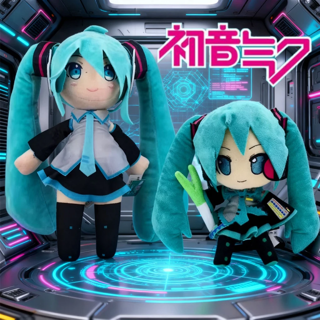 激安5個セット-25cm-日本アニメぬいぐるみ-初音ミク-ぬいぐるみ人形-ソフトピロー-未来人形-可愛いクリスマスプレゼント-子供向け