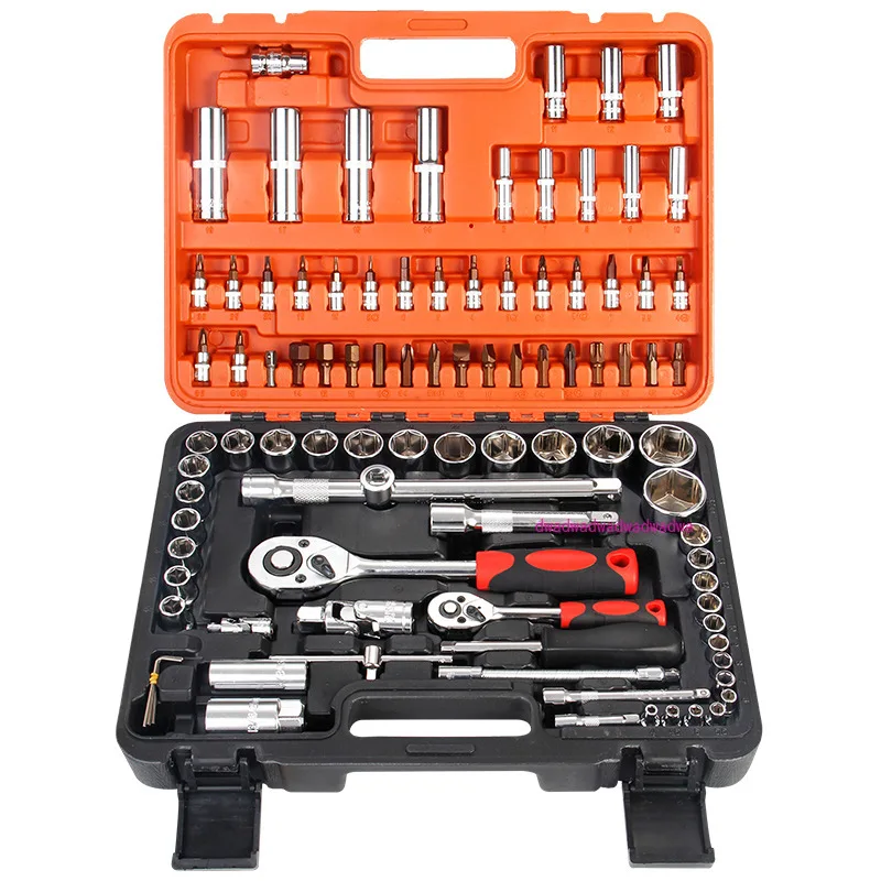 Double Open Wrench Set 82 Pieces 1/2, 1/4 Ratchet Wrench Set