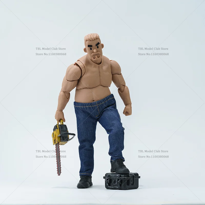 جينز بمقياس 1/12 1/10 مع حزام خصر مطاطي ملابس رجالية بدون أكمام من Vset للجسم السمين NT03 مقاس 6 بوصات لجندي الحركة #3