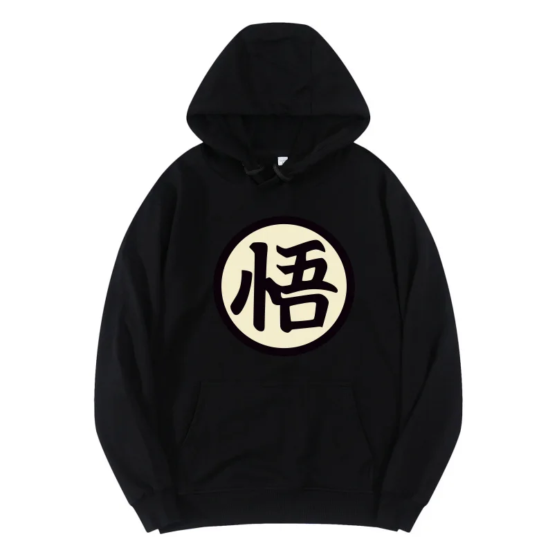 Dragon Ball Goku Kanji Wu Symbol Print Hoodie Kids Boys Girls Pullover Hooded Sweatshirt Anime Children Streetwear Tops