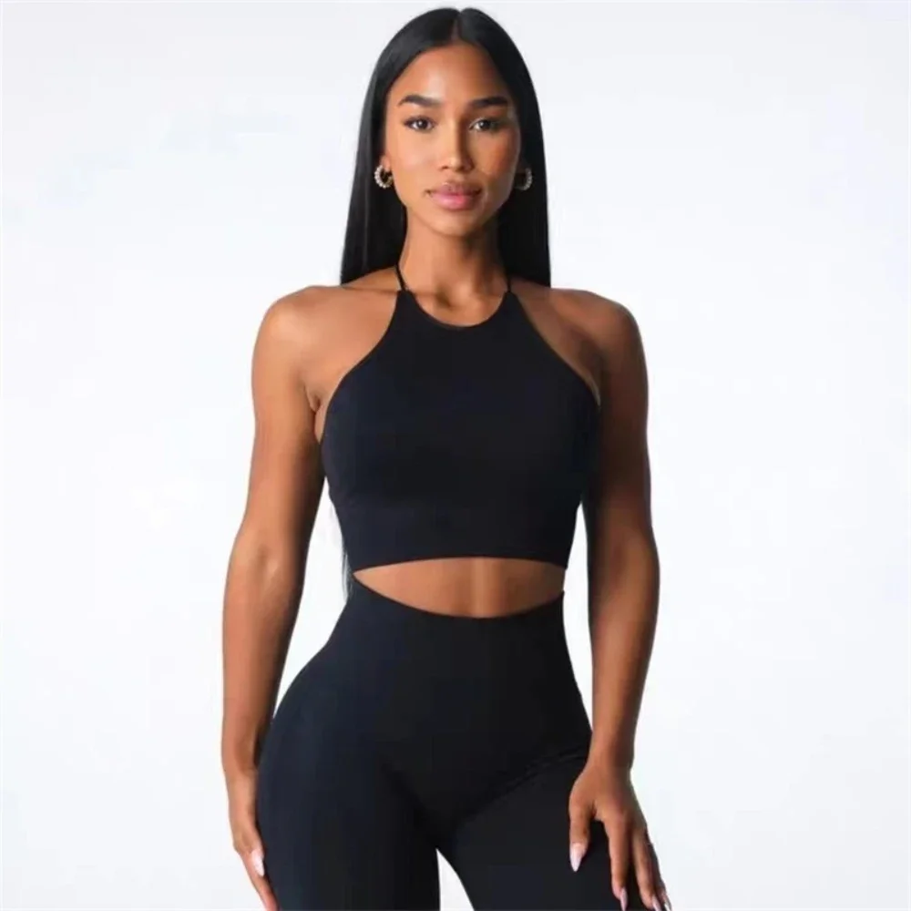 

Gym Exercise Tops Women's Sexy Cross Back Fitness Clothes High Stretch Yoga Exercise Clothes Dance Running Fitness Clothes