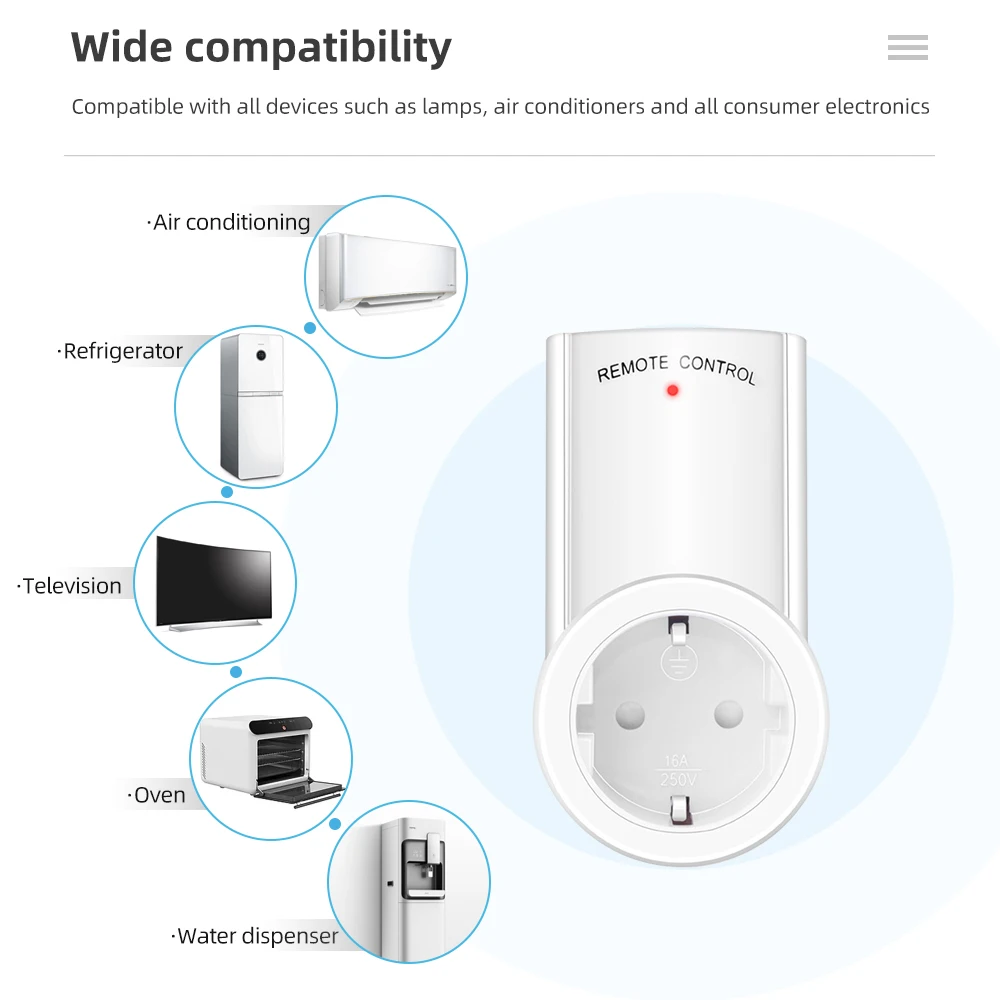 9938P Wireless Smart Remote Control Socket Power EU US UK FR Plug with Remote Control Outlet Switch 220V 230V