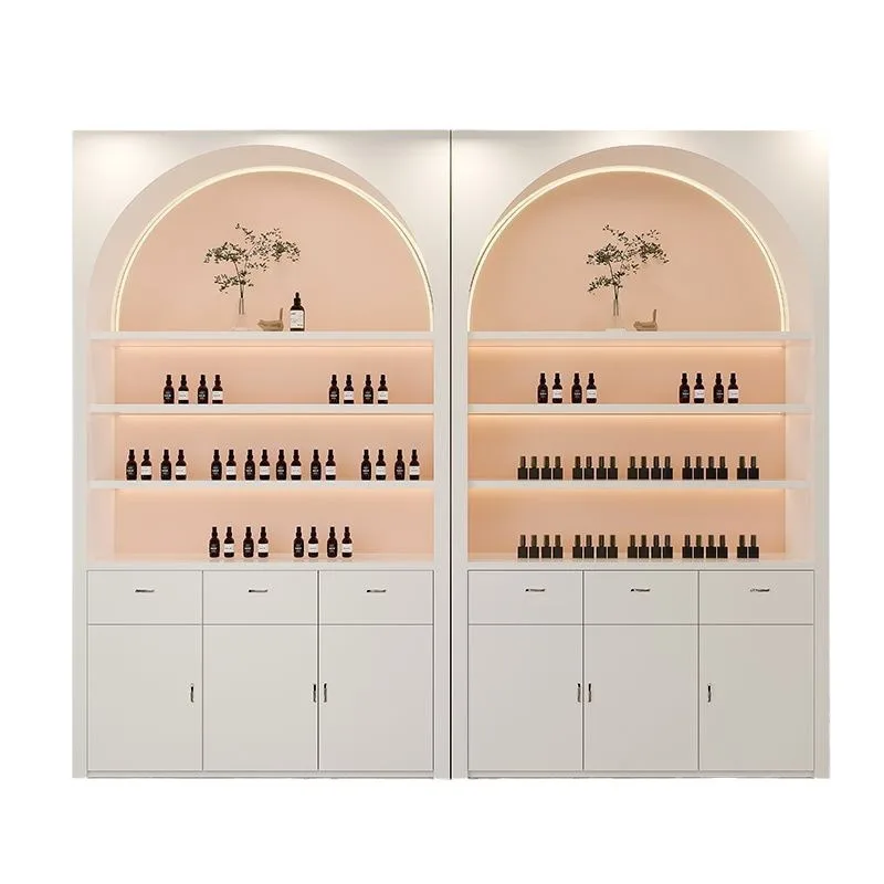 High Quality Perfume Display Cabinet Beauty Salon Display Showcase Nail Art Side Cabinet for Beauty Salon Use