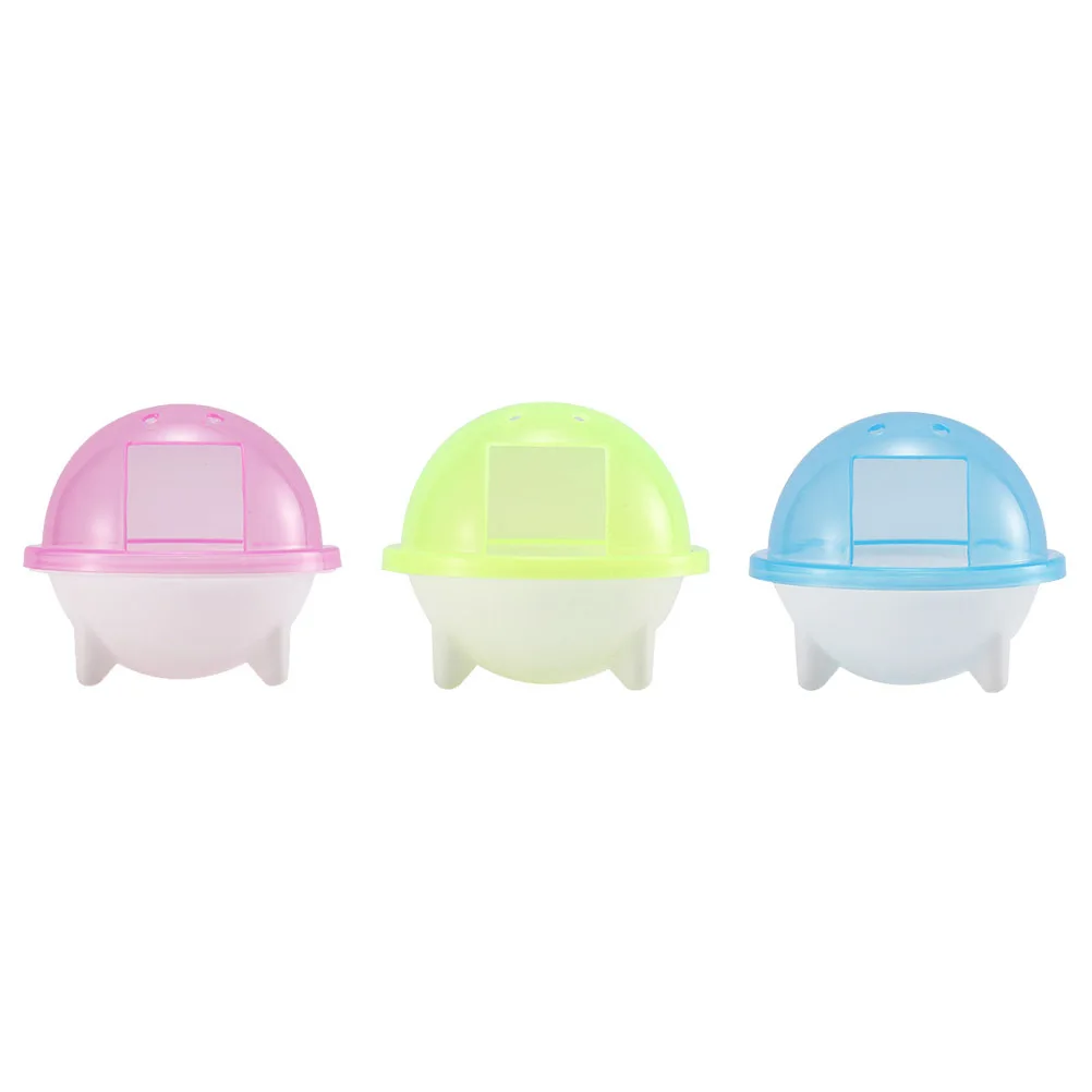 

3 pcs Transparent Small Pet Hamster Sand Bath Room Plastic Bathroom Container For Rodent Hygiene Care Tool Storage Case